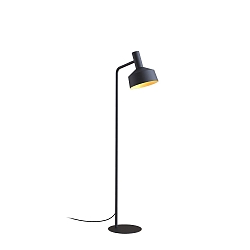 Floor lamp ROOMOR 1.0 PAR16, GU10, deep black, with cord switch, with shade 2.0, deep black gold