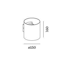 Wandarmatuur voor buitenshuis RAY 2.0 up down, dimbaar, instelbaar IP65, donkergrijs dimbaar
