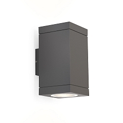 Wandarmatuur voor buitenshuis TUBE CARR� 2.0 up down, 2-vlams GU10 IP65, donkergrijs dimbaar