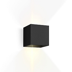 Wandarmatuur voor buitenshuis BOX 2.0 up down, cubusvorm, instelbaar IP65, zwart dimbaar