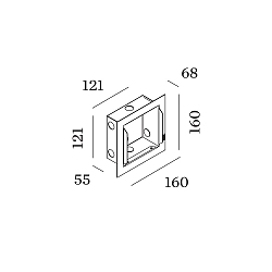 Ingebouwd frame ORIS 1.3 / RETO 1.3 - RECESSED HOUSING met frame, gebr�llt, zwart