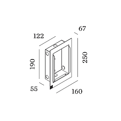 Ingebouwd frame ORIS 2.0 - RECESSED HOUSING met frame, gebr�llt, zwart