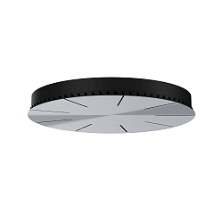 Plafondrozet 6-voudig, aluminium, zwart