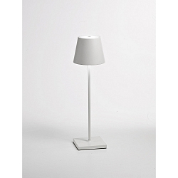 battery table lamp POLDINA PRO dimmable IP65, powder coated, white matt dimmable