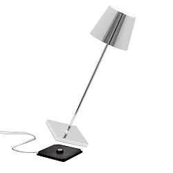 table lamp  POLDINA PRO IP65, chrome, glossy dimmable