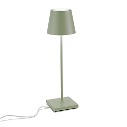 battery table lamp POLDINA PRO dimmable IP65, powder coated, sage dimmable