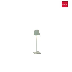 battery table lamp POLDINA MICRO IP65, sage green dimmable
