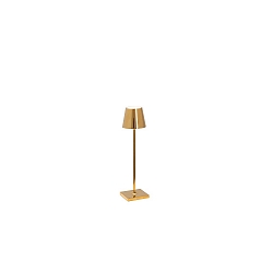 Tafellamp op batterijen POLDINA MICRO IP65, glanzend, goud dimbaar