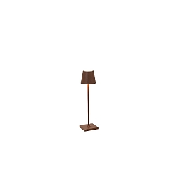 Tafellamp op batterijen POLDINA MICRO IP65, corten (staal) dimbaar
