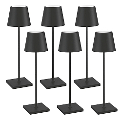 Tafellamp op batterijen POLDINA PRO set van 6 IP65, zwart dimbaar