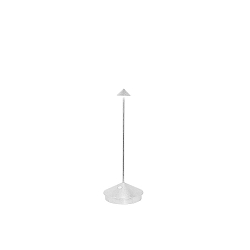 battery table lamp PINA TAVOLO PRO IP20, silver leaf, lacquered dimmable