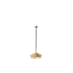 battery table lamp PINA TAVOLO PRO IP20, gold leaf, lacquered dimmable