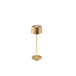 battery table lamp OLIVIA TAVOLO PRO IP20, gold leaf, lacquered dimmable