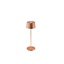 battery table lamp OLIVIA TAVOLO PRO IP20, lacquered, copper leaf dimmable