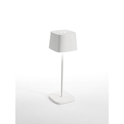 battery table lamp OFELIA TAVOLO PRO square, CCT Switch, with touch dimmer IP65, white, lacquered dimmable