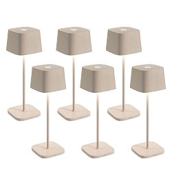 battery table lamp OFELIA TAVOLO PRO set of 6 IP65, sand coloured, lacquered dimmable