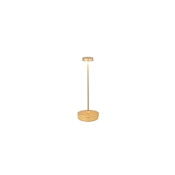 battery table lamp SWAP IP65, gold matt, satined, lacquered dimmable