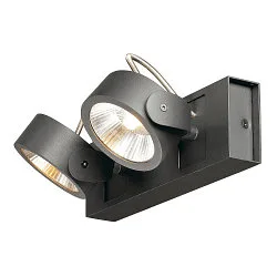 Wand- en plafondarmatuur KALU LED 2 2-vlams, cardanisch draaien IP20, zwart dimbaar