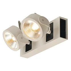 Wand- en plafondarmatuur KALU LED 2 2-vlams, cardanisch draaien IP20, zwart, wit dimbaar
