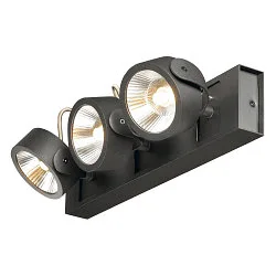Wand- en plafondarmatuur KALU LED 3 3-vlams, lang, cardanisch draaien IP20, zwart dimbaar