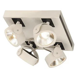 Wand- en plafondarmatuur KALU LED 4  SQUARE 4-vlams, vierkant, cardanisch draaien IP20, zwart, wit dimbaar