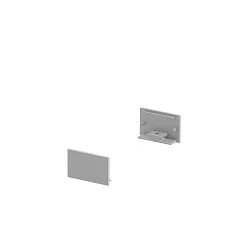 Eindkap GRAZIA 20 plat, 2 stuks, aluminium geëloxeerd