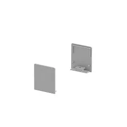 Eindkap GRAZIA 20 plat, hoog, 2 stuks, aluminium geëloxeerd
