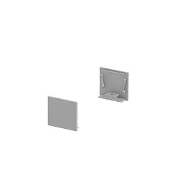 Eindkap GRAZIA 20 plat, standaard, 2 stuks, aluminium geëloxeerd