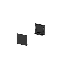 Eindkap GRAZIA 20 plat, standaard, 2 stuks, zwart