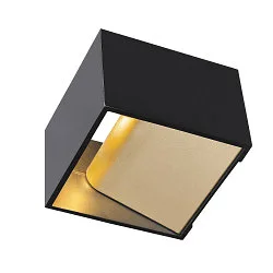 Wandarmatuur LOGS IN DTW up down, klein, Dim-To-Warm, indirect IP20, zwart dimbaar