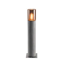 Sokkelarmatuur LISENNE POLE E27 IP54, grijs, rookkleuren 