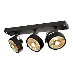 Wand- en plafondarmatuur KALU CW TRIPLE QPAR111 3-vlams, cardanisch draaien, met Lamphouder GU10 IP20, zwart