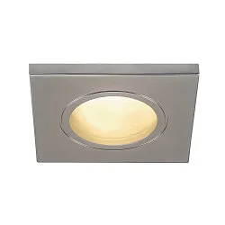 Outdoor Ceiling recessed luminaire DOLIX OUT, GU10, QPAR51, IP65, Ø 68mm, square, matt chrome