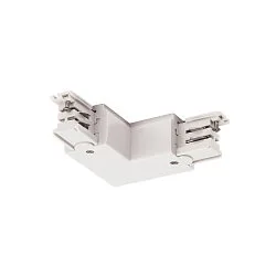 3-fase L-connector S-TRACK ON/OFF opbouwversie, aarde binnen, met voedermogelijkheid, instelbaar, schakelbaar, wit