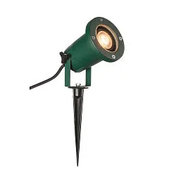 Lamp met grondpen BIG NAUTILUS met stekker, kantelbaar GU10 IP65, groen dimbaar