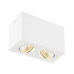 Plafondarmatuur TRILEDO DOUBLE 2-vlams, draaibaar, dubbel, wit