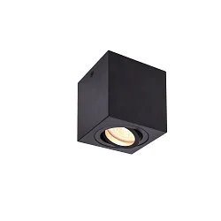 Plafondarmatuur TRILEDO SINGLE cubusvorm, draaibaar, roteerbaar GU10 IP20, zwart dimbaar