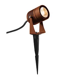 Armatuur met grondpen LED SPIKE met stekker, instelbaar IP55, roest 