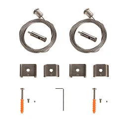 toebehoren Touwophanging EUTRAC / S-TRACK / 1-PHASE - 500CM mechanisch, opbouwversie, set van 2, universeel, nikkel 500cm