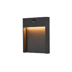 Wandarmatuur voor buitenshuis FLATT SENSOR hoekig, met sensor, CCT Switch IP54, antraciet, mat 