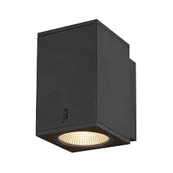 Wandarmatuur voor buitenshuis ENOLA SQUARE SINGLE CCT IP 65, antraciet, transparant 
