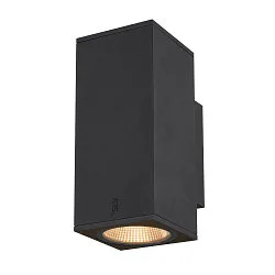 Wandarmatuur voor buitenshuis ENOLA SQUARE UP/DOWN CCT IP 65, antraciet, transparant 