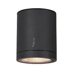 Plafondarmatuur voor buiten ENOLA ROUND CCT IP 65, antraciet, transparant