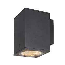 Wandarmatuur voor buitenshuis ENOLA SQUARE SINGLE CCT single IP 65, antraciet, transparant 
