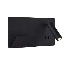 Wandarmatuur SOMNILA SPOT INDOOR met USB-Aansluiting, links, zwart