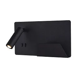 Wandarmatuur SOMNILA SPOT INDOOR met USB-Aansluiting, rechts, zwart