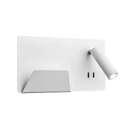 Wandarmatuur SOMNILA SPOT INDOOR met USB-Aansluiting, links, wit