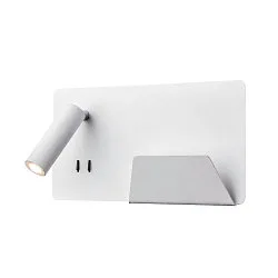 Wandarmatuur SOMNILA SPOT INDOOR met USB-Aansluiting, rechts, wit