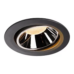 Plafondinbouwarmatuur NUMINOS DL XL draaibaar, roteerbaar IP20, chroom, zwart