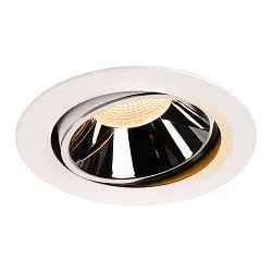 Plafondinbouwarmatuur NUMINOS DL XL draaibaar, roteerbaar IP20, chroom, wit
